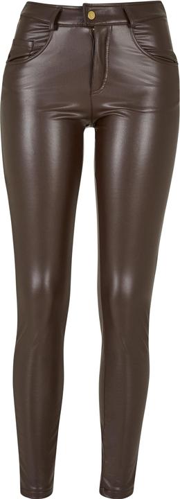 Urban Classics Ladies Mid Waist Synthetic Leather Pants