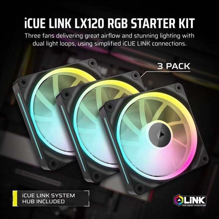 Actual product image Corsair Link LX120 (120 mm, 3 x)