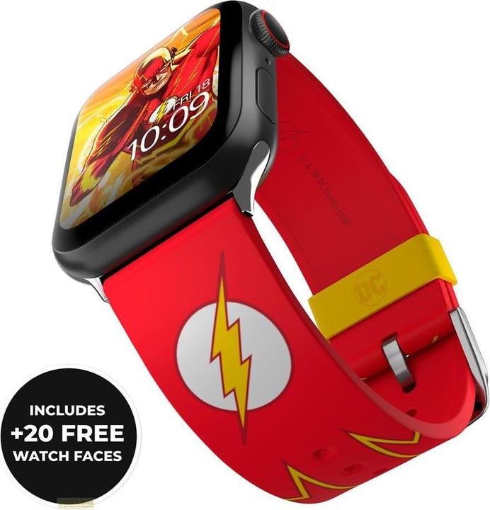 Actual product image Moby Fox DC bracelet pour smartwatch The Flash Logo (Sweat and UV-resistant, High-quality silicone)