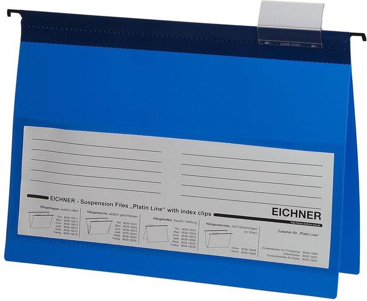 Immagine prodotto Eichner 10 cartelle sospese in plastica blu 1 x pinzatura commerciale (A4, 10 x)
