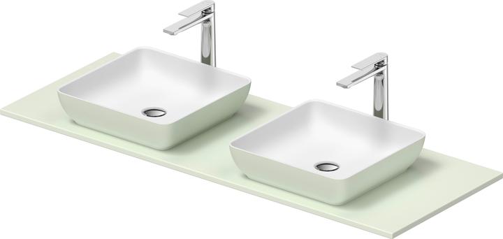 Produktbild Duravit Sivida Waschtisch Set, eckig, 2 Waschtische, 400x400mm, inkl. Konsole 1350x500mm (500 mm, 1350 mm)
