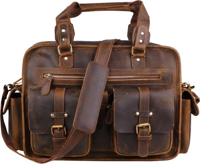 Actual product image Only-Bags.Store Dryden Buffalo briefcase, walnut