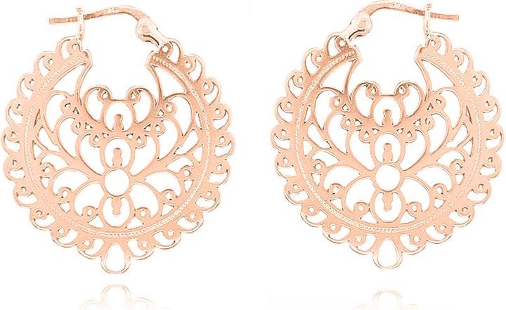 Produktbild Leyda Creolen Ornnament (Silber 925, vergoldet 750 / 18 K Gold)