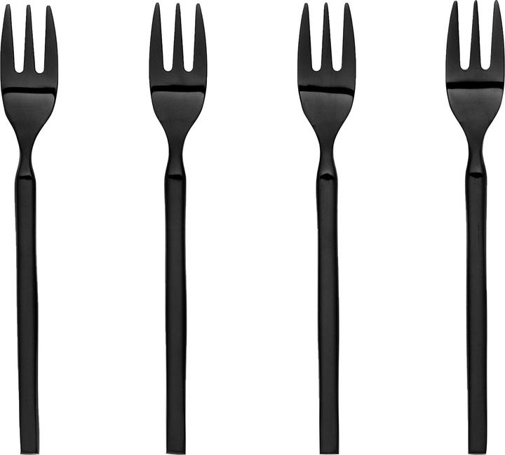 Actual product image Broste Copenhagen Tvis Cake Fork, 4 pc - Stainless Steel - Black (4 Piece, Cutlery set)