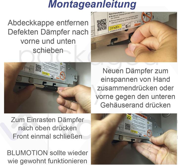 Produktbild Vasalat Blum Dämpfer 22K2044 für Klappenbeschlag Aventos HF Kraftspeicher, 2 Stück (2 Stk.)
