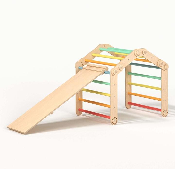 Actual product image Montessori Flexi climbing frame - Set M with slide - Light - ® Sport&Gym