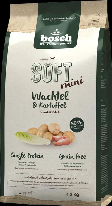 Produktbild Bosch Petfood Dog MINI SOFT + Quail & Potato (quail) 1kg (Adult, 1 Stk., 1000 g)
