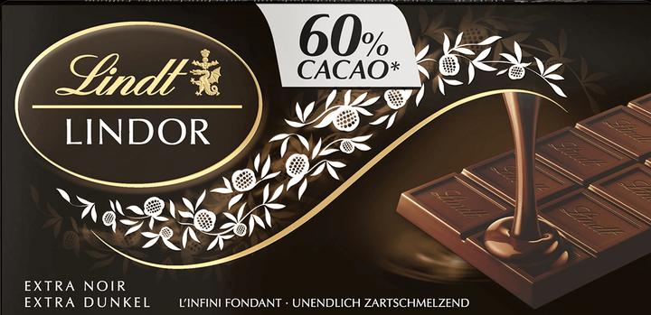 Produktbild Lindt Lindor Dunkel 60% Cacao Tafelschokolade (100 g)