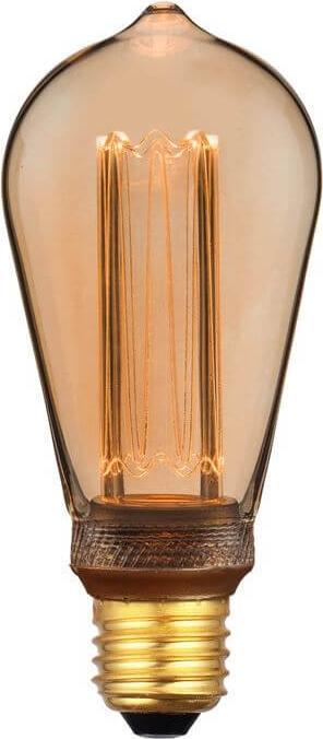 Produktbild Nordlux LED Lampe Filament Deco Retro E27 dimmbar 3,5W 1800K extra-warmweiss Gold 2080082758 (E27, 3.50 W, 120 lm, 1 x, G)