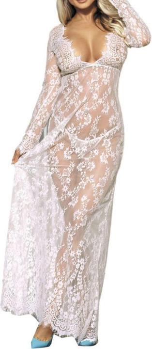 Subblime Maxi-Kleid aus floraler Spitze (L, XL)