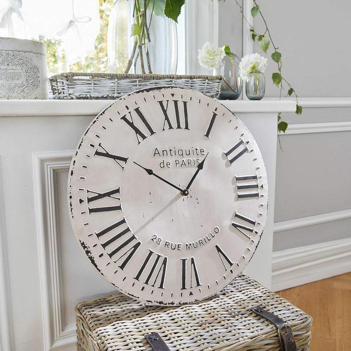 Actual product image Loberon Clock Rue Murillo antique white/black (57 cm)