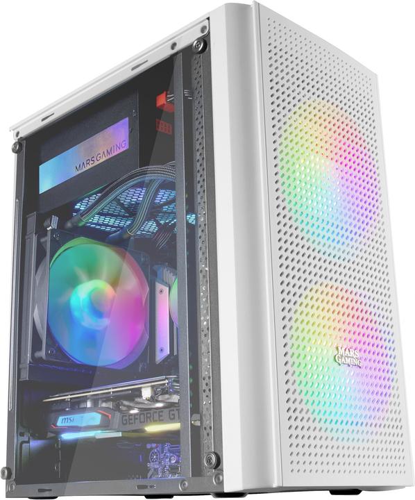 Produktbild Mars Gaming Boitier Mini Tour Micro Atx Mc300 RGB Avec Panneau Vitré (Blanc) (mATX, Mini-ITX)