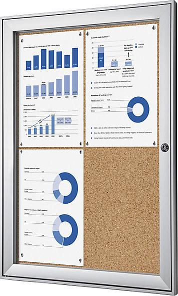 Produktbild eurokraft pro Schaukasten mit Flügeltür (Magnettafel, Pinnwand, 52.5 x 69.5 cm)