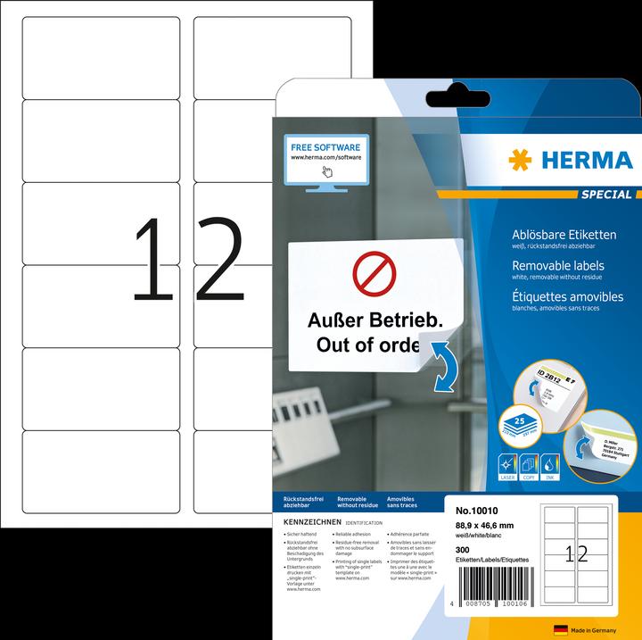 Image du produit HERMA Étiquettes détachables A4