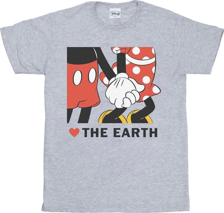 Actual product image Disney Womens/Ladies Mickey Mouse Heart The Earth Cotton Boyfriend T-Shirt (3XL)