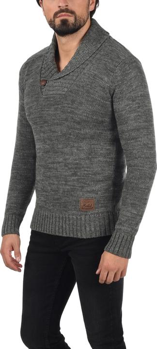 Actual product image Solid Phil Men's Jumper Chunky Knit Pullover With Shawl Collar Made Of 100% Cotton (3XL)