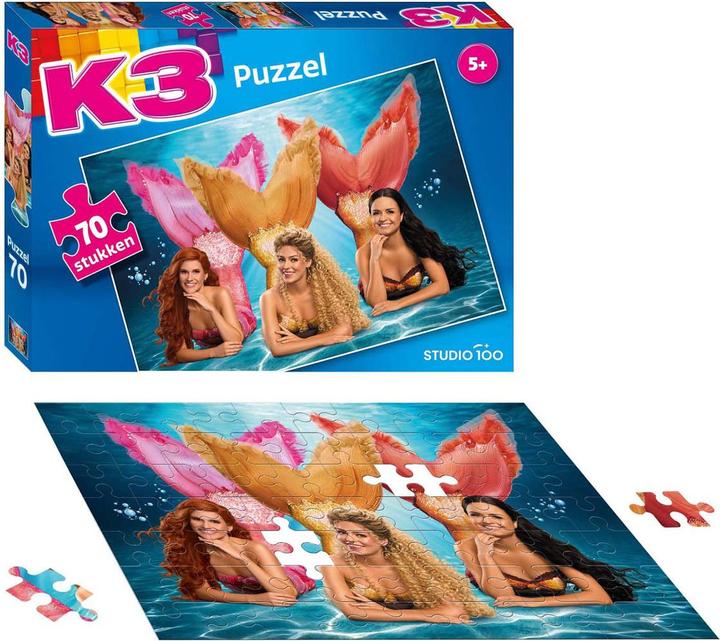 Actual product image K3 jigsaw puzzle with poster - Song of the Mermaid, 70 pieces. (70 pieces)