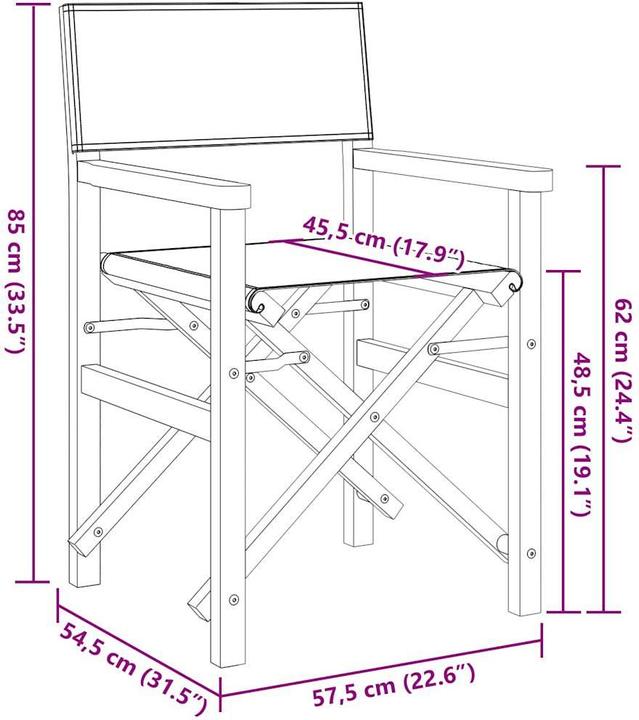 Immagine prodotto VidaXL Sedia da regista pieghevole in teak
