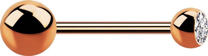 Produktbild Star Piercing Micro Barbell rosegold mit Kugel und Kugel Kristall silber (Chirurgenstahl 316L, ohne Messing)