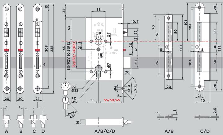 Actual product image Dormakaba Self-locking ANTIPANIK locks SVP 5000