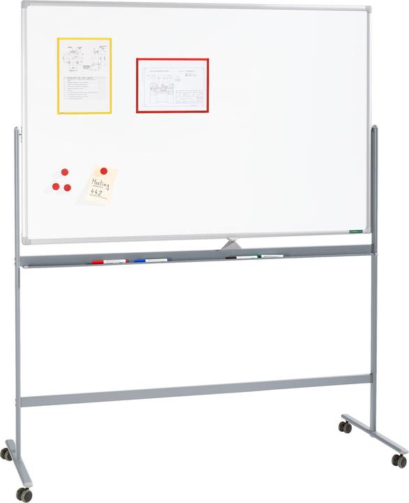 Image du produit Schäfer Shop Select Tableau blanc mobile, avec tableau rotatif, avec 4 roulettes pivotantes, différentes tailles (1000 x 1500 mm)