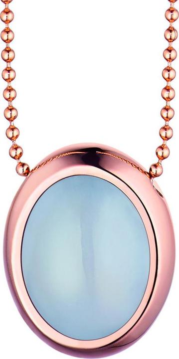 Produktbild Xen Anhänger oval mit blauen Chalcedon - rosè vergoldet (Edelstahl)