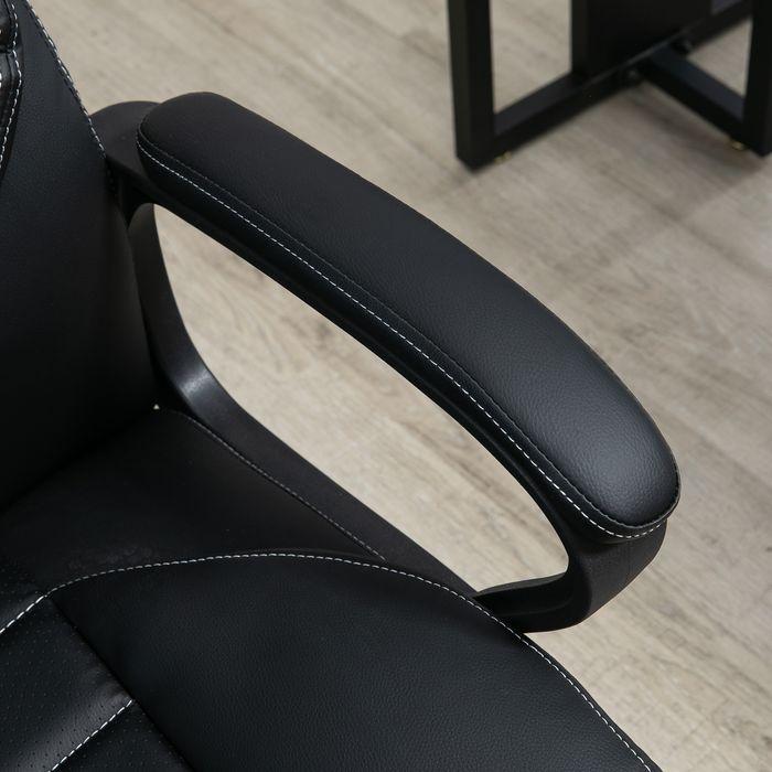 Immagine prodotto Swisshandel24 Poltrona da ufficio con massaggio poltrona ergonomica con 6 punti di vibrazione Sensazione di lino