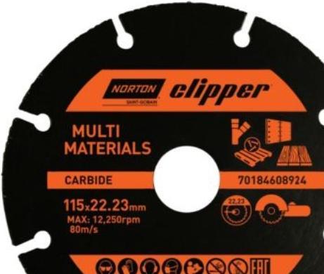 Actual product image Saint-Gobain Diamond blade 115x22,23mm - Norton Clipper multifunktionel t/tørskaering i mange mat.