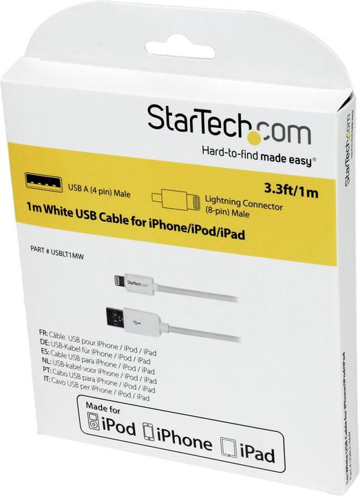 Actual product image StarTech USB to Lightning Cable Mfi (1 m, USB 2.0)