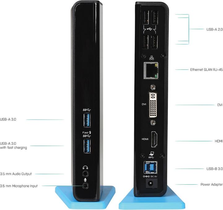 Produktbild i-tec USB 3.0 Dual Full HD Dock (USB-B, 2 Ports)