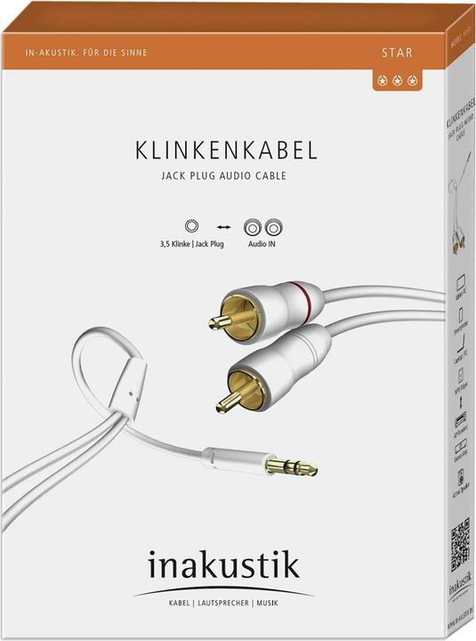 Actual product image Inakustik STAR stereo jack - 2x RCA (0.75 m, 3.5mm jack (AUX), Cinch)