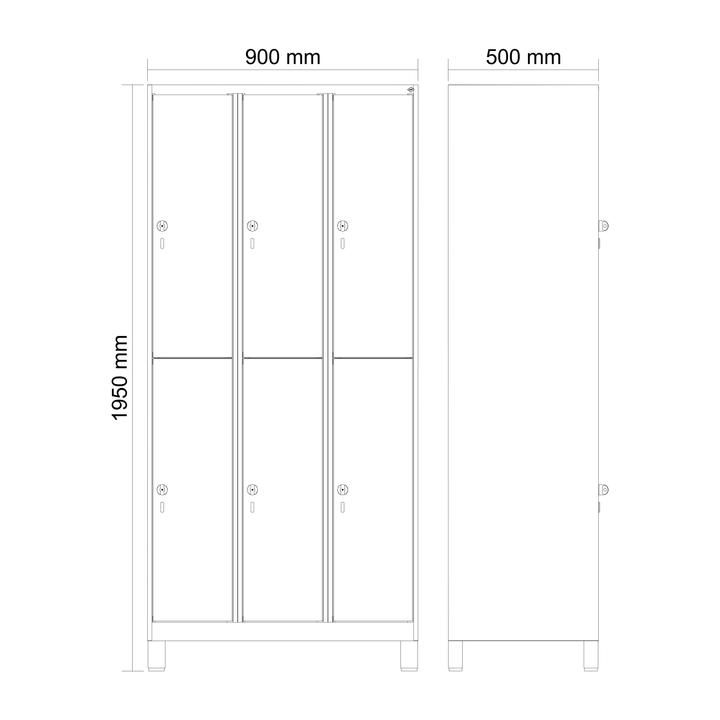 Actual product image C+P Classic Plus double wardrobe, compartment width 30 cm, with feet