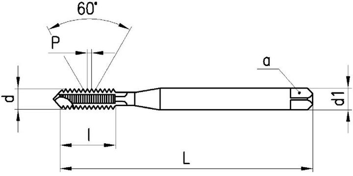 Produktbild Neriox Maschinen-Gewindebohrer TiN, HSS-E, DIN371, M4