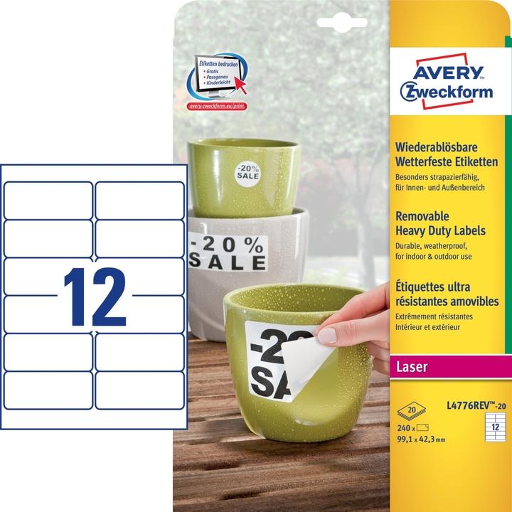 Produktbild Avery Wetterfeste Etiketten, ablösbar