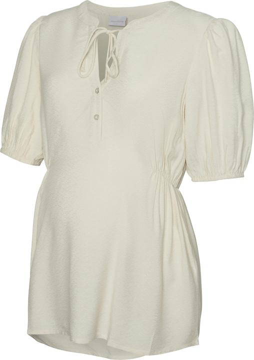 Produktbild Mamalicious Normal geschnitten Mandarin Kragen Elastische Bündchen Ballonärmel Top Bluse (M)