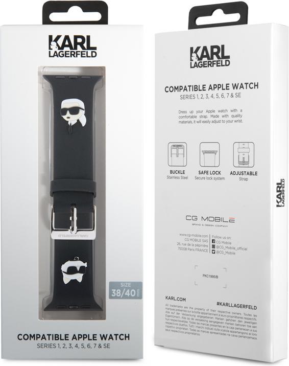 Immagine prodotto Karl Lagerfeld Pasek KLAWMSLKCNK Apple Watch 38/40/41 mm cinturino in gomma 3D 3D Karl&Choupette (Silicone)