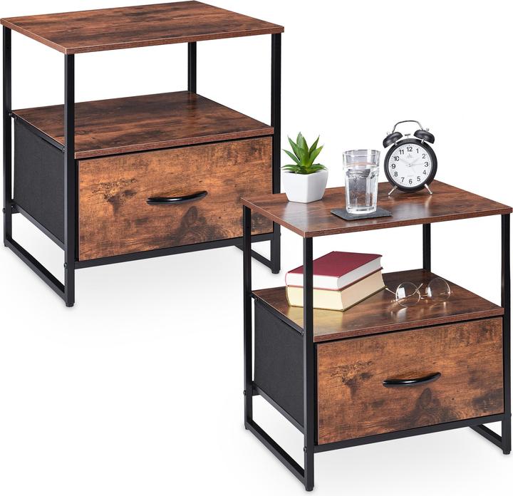 Image du produit Relaxdays 2x table de nuit