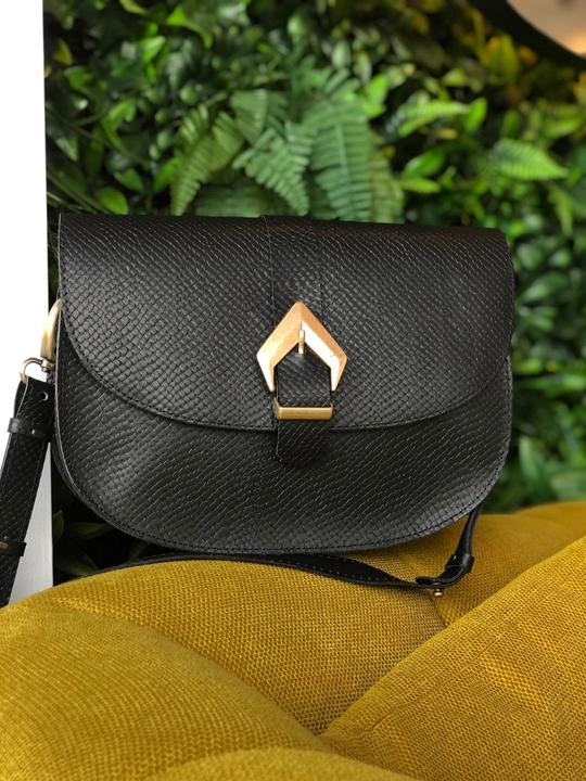 Image du produit Only-Bags.Store Sac crossbody en cuir noir, porte-monnaie noir, sac à bandoulière, cuir pleine fleur