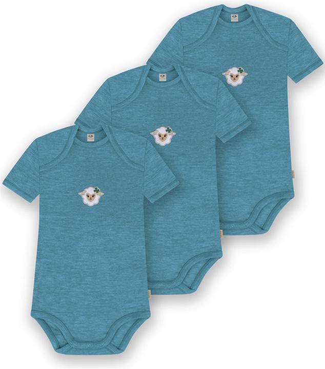 Normani 3er Set Baby Merino Body Kurzarm „Tauranga" - 9291