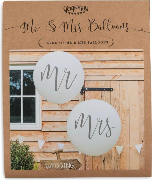 Actual product image Ginger Ray Large balloon MR&MRS (2 x)