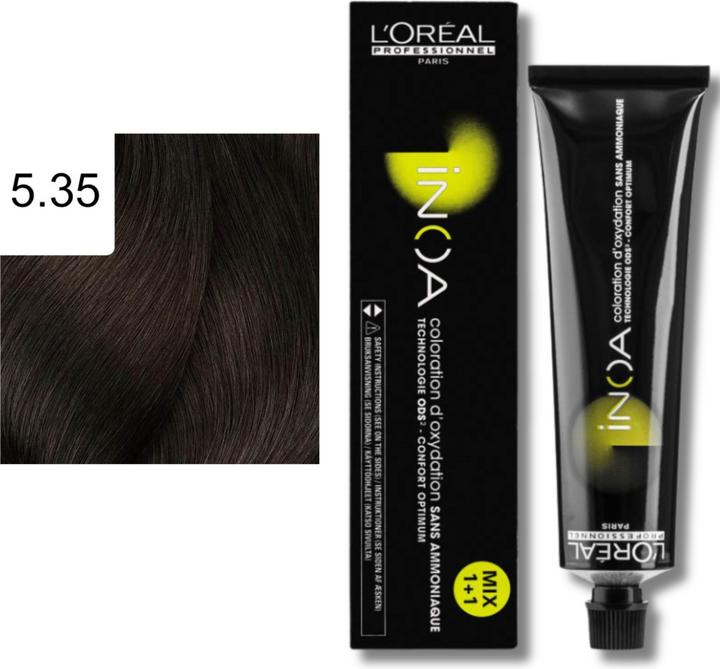 Actual product image L'Oréal Professionnel Inoa hair colour (5,35 Light brown Gold Mahogany)