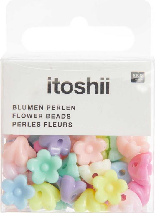 Actual product image Rico Flower beads, pastel 10 x7 mm, 40 pcs.