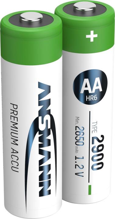 Immagine prodotto Ansmann Batteria NiMH Mignon AA tipo 2900 (min. 2650 mAh) (2 pz., AA, 2900 mAh)