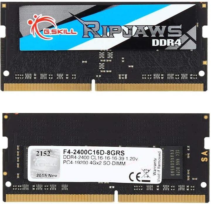 Produktbild G.Skill Ripjaws (2 x 4GB, 2400 MHz, DDR4-RAM, SO-DIMM)