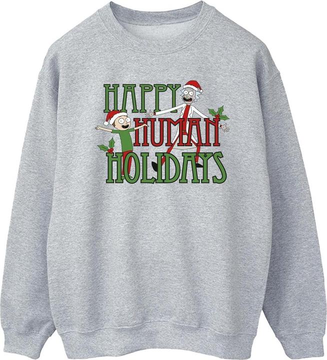 Actual product image Rick And Morty Mens Happy Human Holidays Sweatshirt (L)