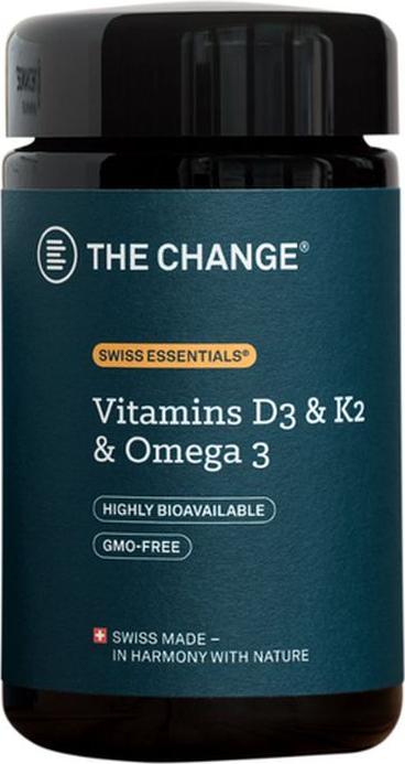 Produktbild BE THE CHANGE Vitamins D3 & K2 & Omega 3 (90 Stück, Kapseln, 53 g)