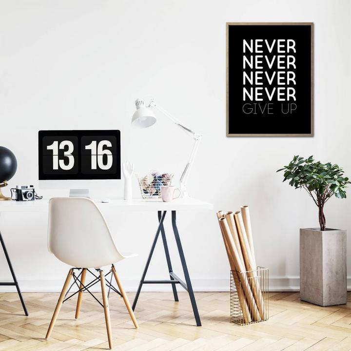 Produktbild Trenddeko Never give up (24 x 30 cm)