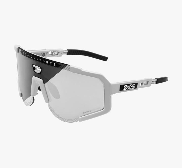 Actual product image Scicon Aeroscope - Sport Performance Sunglasses, White/Photochromic (White Gloss, Photochromic Silver Mirror)