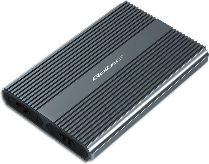 Actual product image Qoltec Obudowa | kieszeń na dysk M.2 SSD SATA | NVME | DUAL |USB-C (M.2)