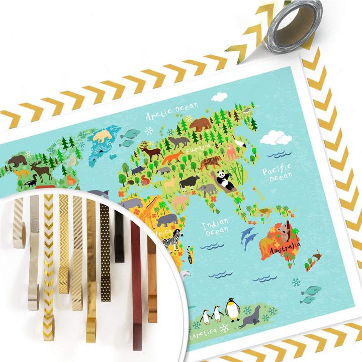 Produktbild Trenddeko Tierische Kinder Weltkarte (150 x 120 cm)